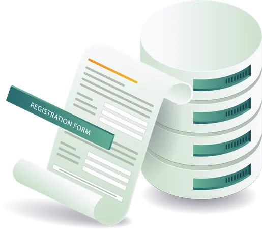 Database registration form  Illustration