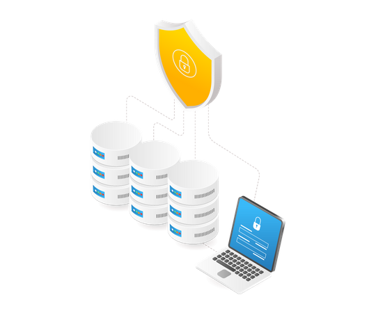 Database security computer network  Illustration