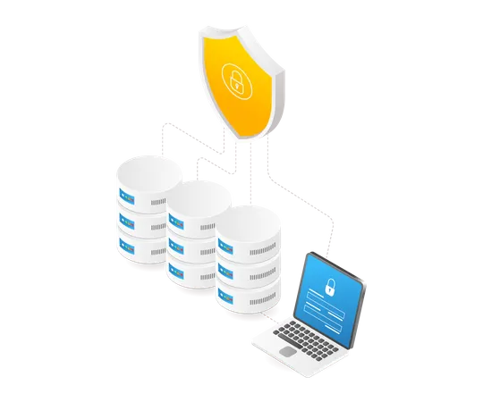 Database security computer network  Illustration