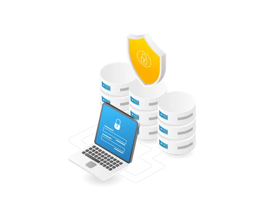 Database security passwords  Illustration