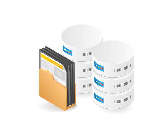 Database server folder Illustration