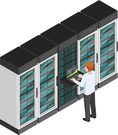 Database server management  Illustration
