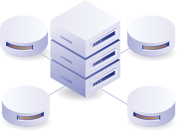 Database server network  Illustration