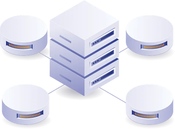 Database server network  Illustration