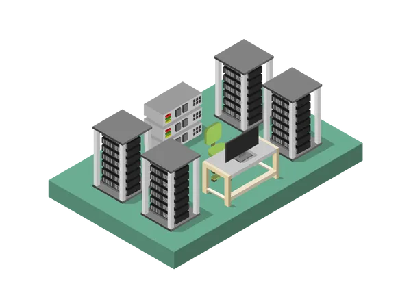 Database Server Room  Illustration