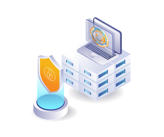 Database server security portal  Illustration