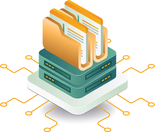 Database server technology  Illustration