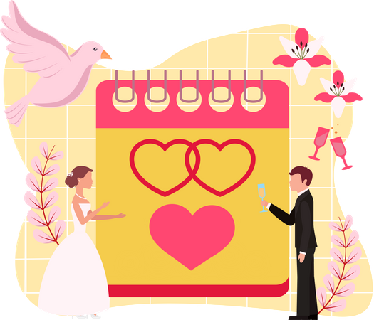 Date de marriage  Illustration