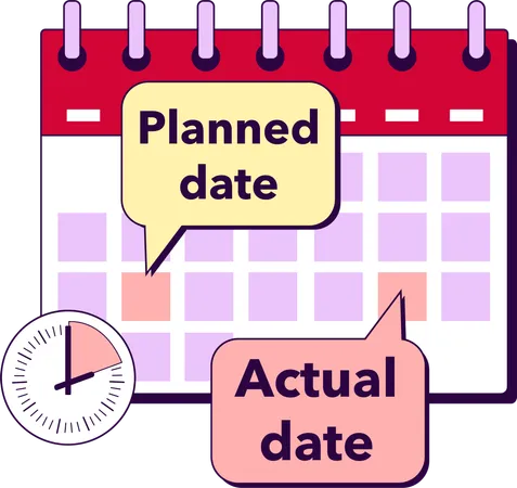 Date prévue et date réelle  Illustration