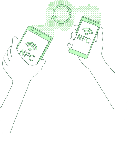 Dateiversand mit NFC-Technologie  Illustration