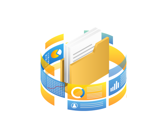 Daten auf dem Analystenbildschirm anzeigen  Illustration