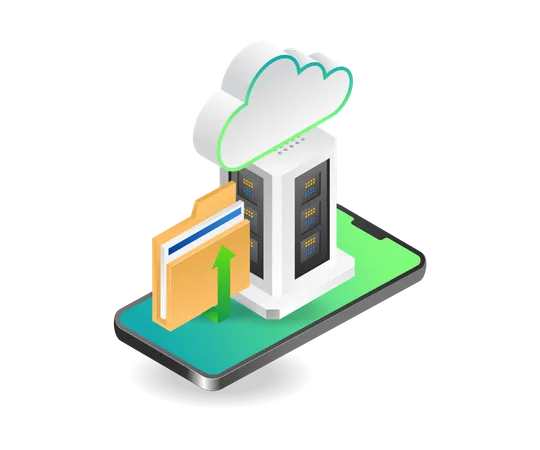 Daten-Cloud-Server  Illustration