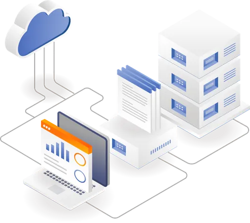 Datenanalyse-Cloud-Server-Center  Illustration
