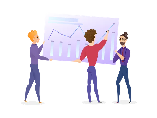 Datenanalysediagramm mit Business-Team  Illustration