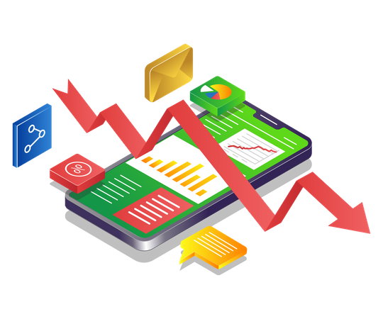 Datenanalyse mit Smartphone  Illustration