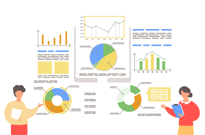 Datenanalyse nach Mitarbeiter  Illustration