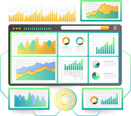 Überwachung der Datenanalyse  Illustration