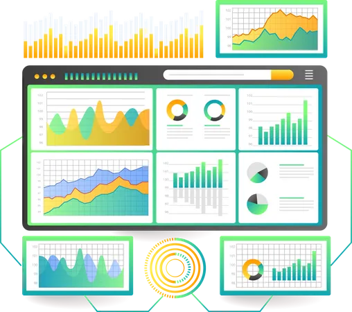 Überwachung der Datenanalyse  Illustration