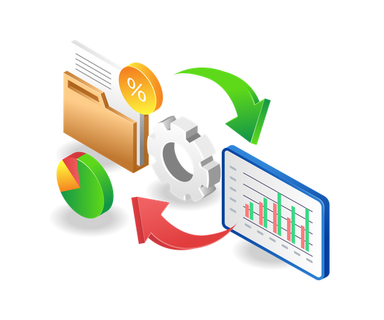 Datenanalyseverarbeitung  Illustration