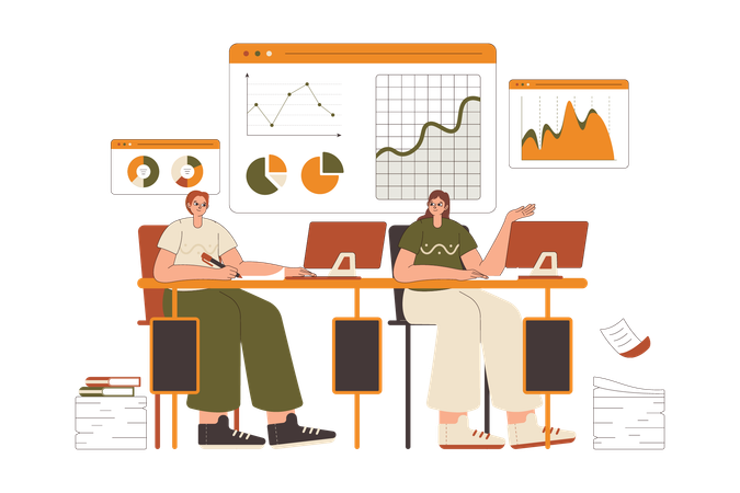 Datenanalyst: Teamanalyst Daten  Illustration