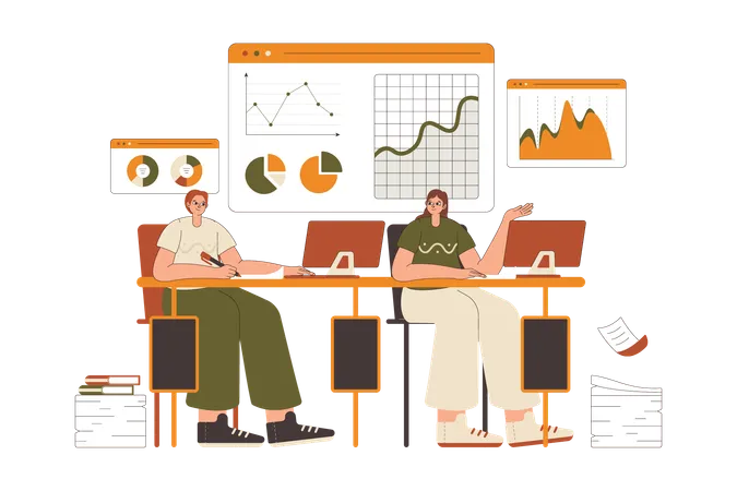 Datenanalyst: Teamanalyst Daten  Illustration