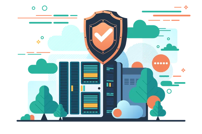 Datenbanksicherheit des Unternehmens  Illustration