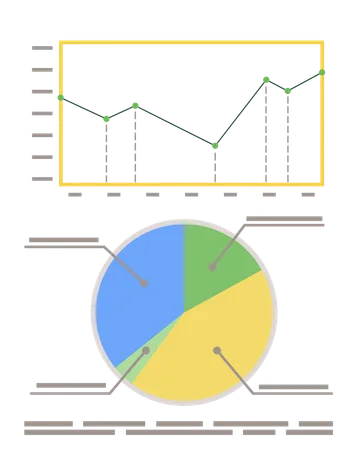 Datendiagramm und Grafik an Bord  Illustration