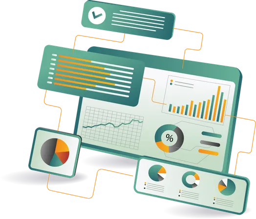 Dateninterpretation und -analyse  Illustration