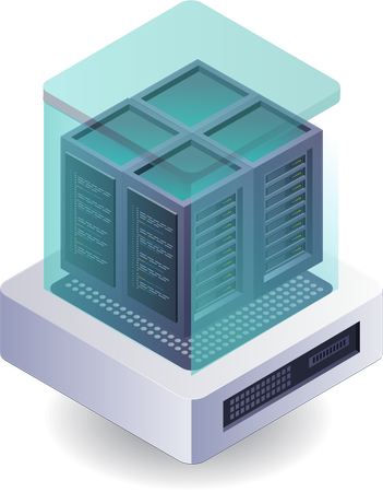 Datenmanagement in der Server-Rack-Technologie  Illustration