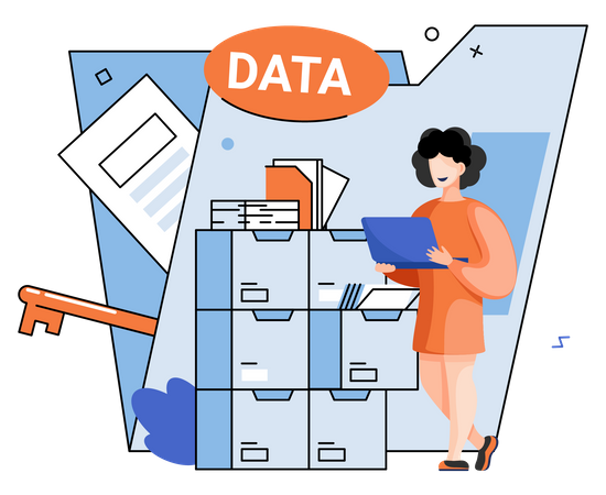 Datenmanagement und digitaler Datenschutz  Illustration