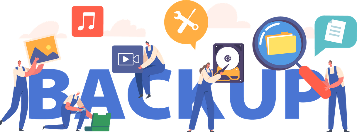 Datenrettungs- und Backup-Service  Illustration