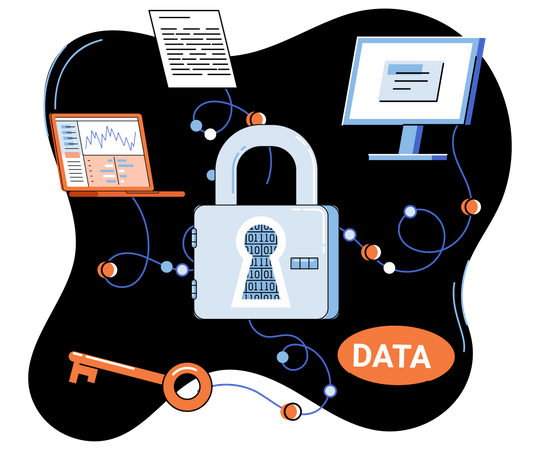Datenschutz und Privatsphäre  Illustration