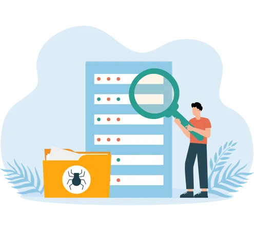 Datenserver auf Viren geprüft  Illustration