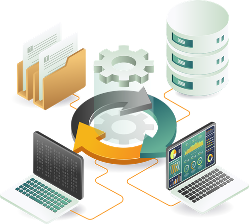 Datenspeicherung und -verwaltung  Illustration