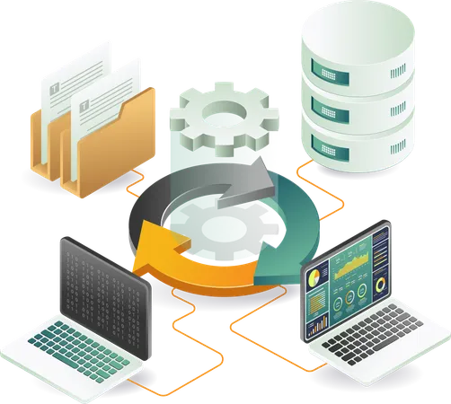 Datenspeicherung und -verwaltung  Illustration