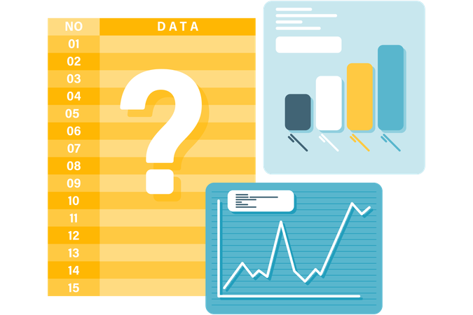 Datentabelle und Balkendiagramm  Illustration