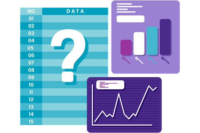 Datentabelle und Balkendiagramm  Illustration