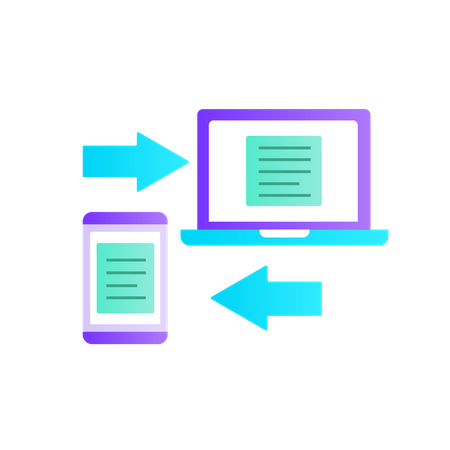 Datenübertragung zwischen Geräten  Illustration