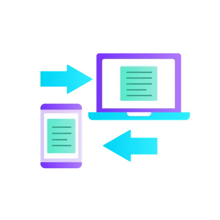 Datenübertragung zwischen Geräten  Illustration