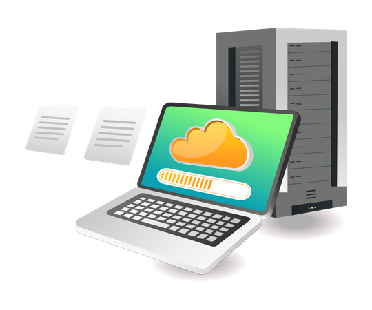 Datenupload zum Server  Illustration