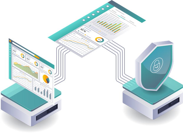 Datenvisualisierung für eine effektive Serversicherheitsanalyse  Illustration