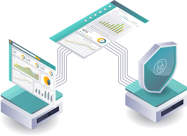 Datenvisualisierung für eine effektive Serversicherheitsanalyse  Illustration