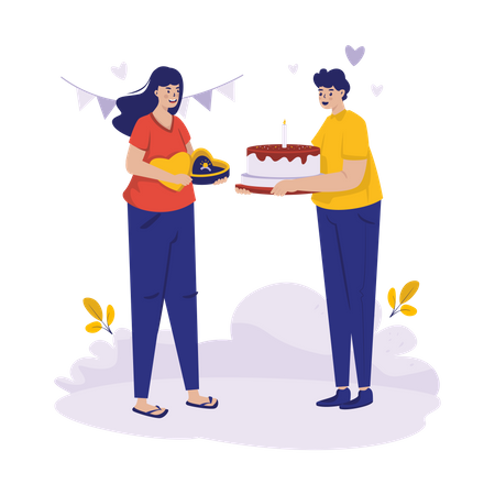 Dating anniversary  Illustration