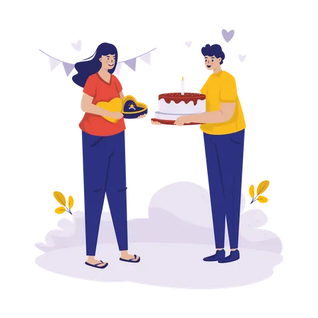 Dating anniversary  Illustration