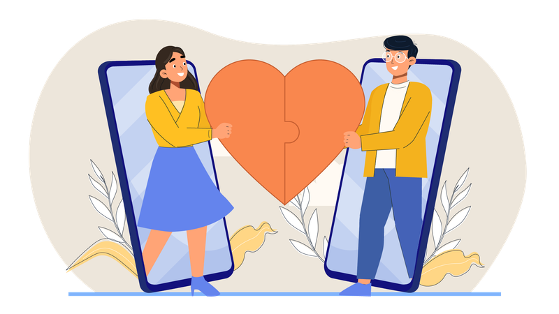Dating-Anwendung  Illustration