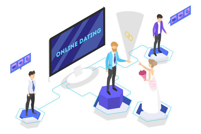 Dating-Anwendung  Illustration