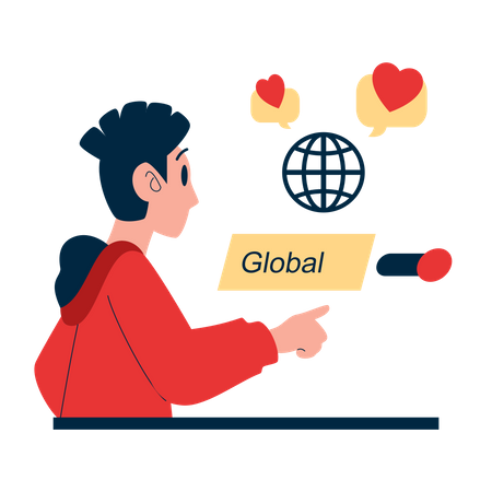 Dating app global service Illustration