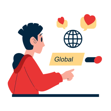 Dating app global service  Illustration