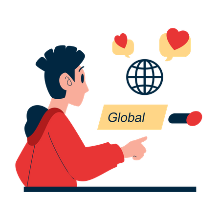 Dating app global service  Illustration