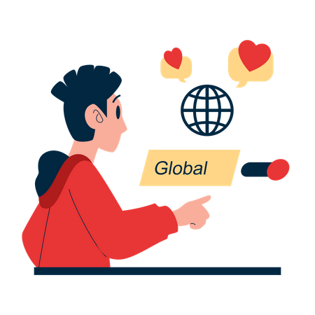 Globaler Service für Dating-Apps  Illustration